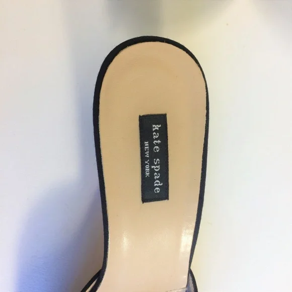 Kate Spade Black Textile Medium Heels Mules Sz6.5 - Picture 5 of 8